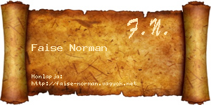 Faise Norman névjegykártya